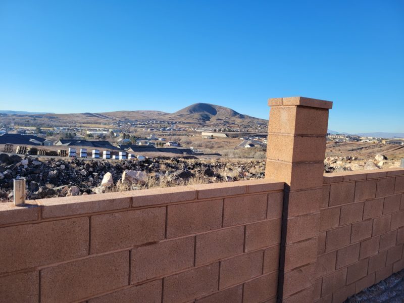 Block wall in Hurricane, Utah built by Sotelo's concrete and masonry